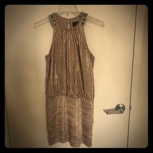 Laundry by Shelli Segal gold beaded dress; Size 2.
